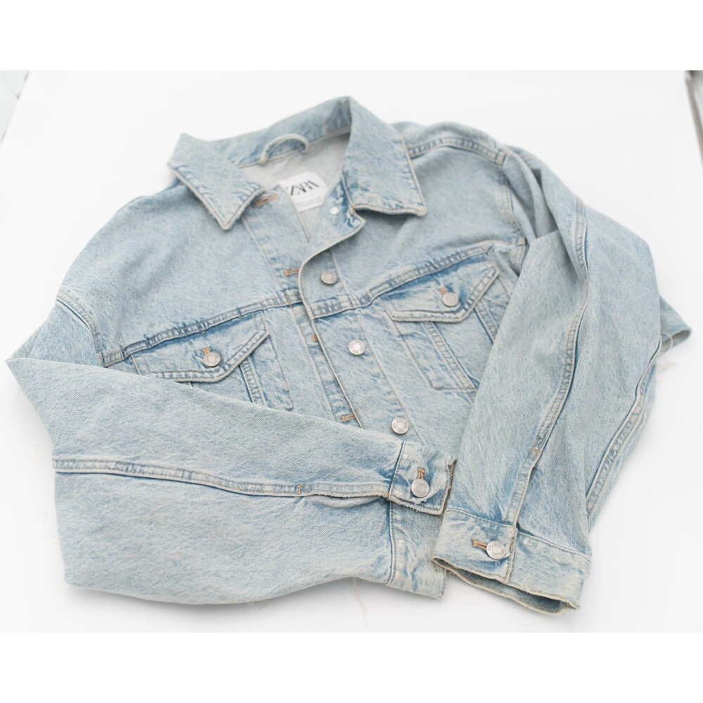 Zara Women’s Denim Cropped Jacket Size: XS
